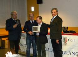 27 02 16   da sx Sergio Meda  Pres FCI MI  Valter Cozzaglio  Mario Merlotti della SC Buscatese e Cons Reg FCI Lomb  Adriano Borghetti di Rho