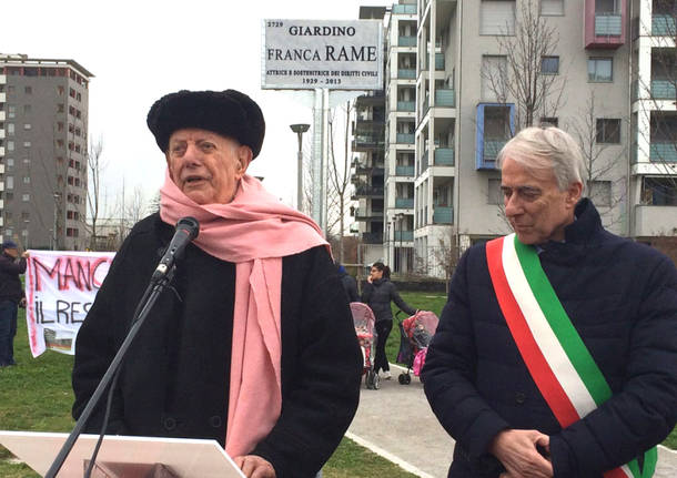 Inaugurato a Milano il giardino intitolato a Franca Rame