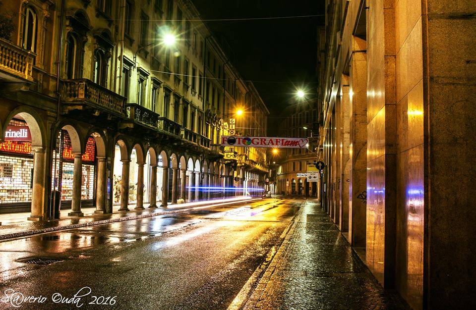 \"Corso Moro, Varese\" Playing in the rain.