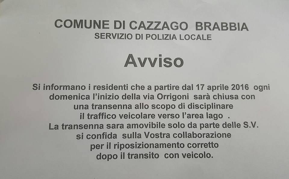 Cazzago Brabbia, è lite sulla strada che porta al lago