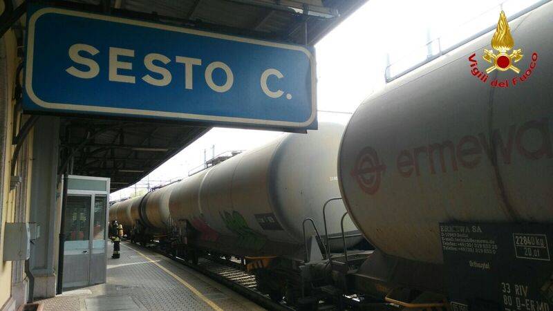 Gocciolamento cisterna ferrovia Sesto Calende