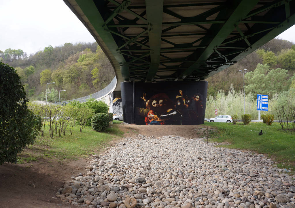 Murales Andrea Ravo Mattoni dedicato a Caravaggio 