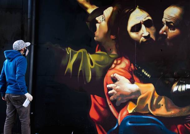 Murales Andrea Ravo Mattoni dedicato a Caravaggio 