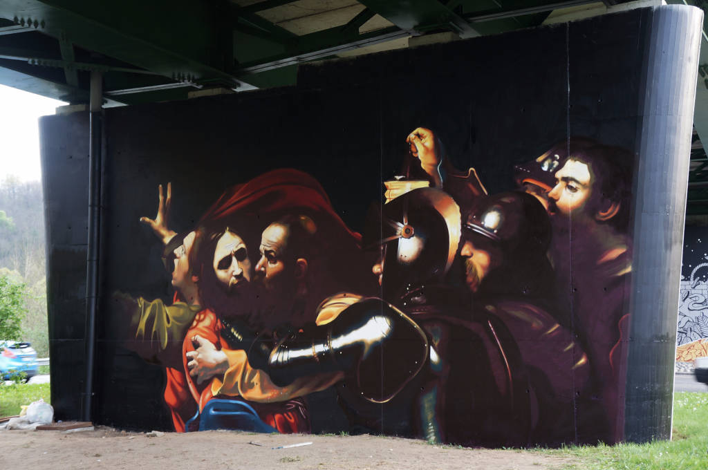 Murales Andrea Ravo Mattoni dedicato a Caravaggio 