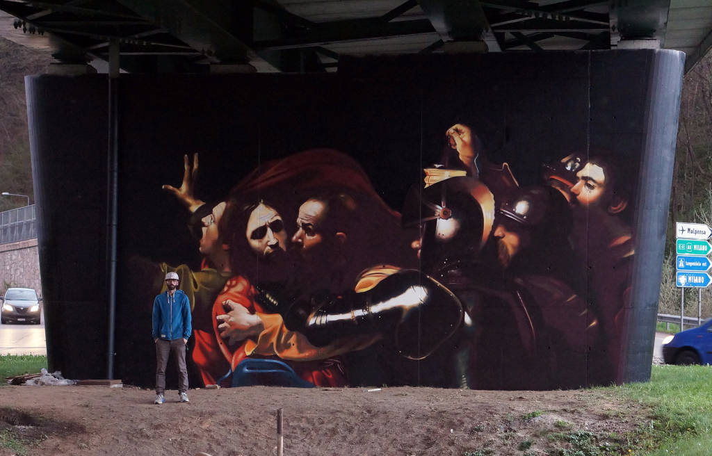 Murales Andrea Ravo Mattoni dedicato a Caravaggio 