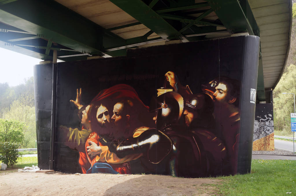 Murales Andrea Ravo Mattoni dedicato a Caravaggio 