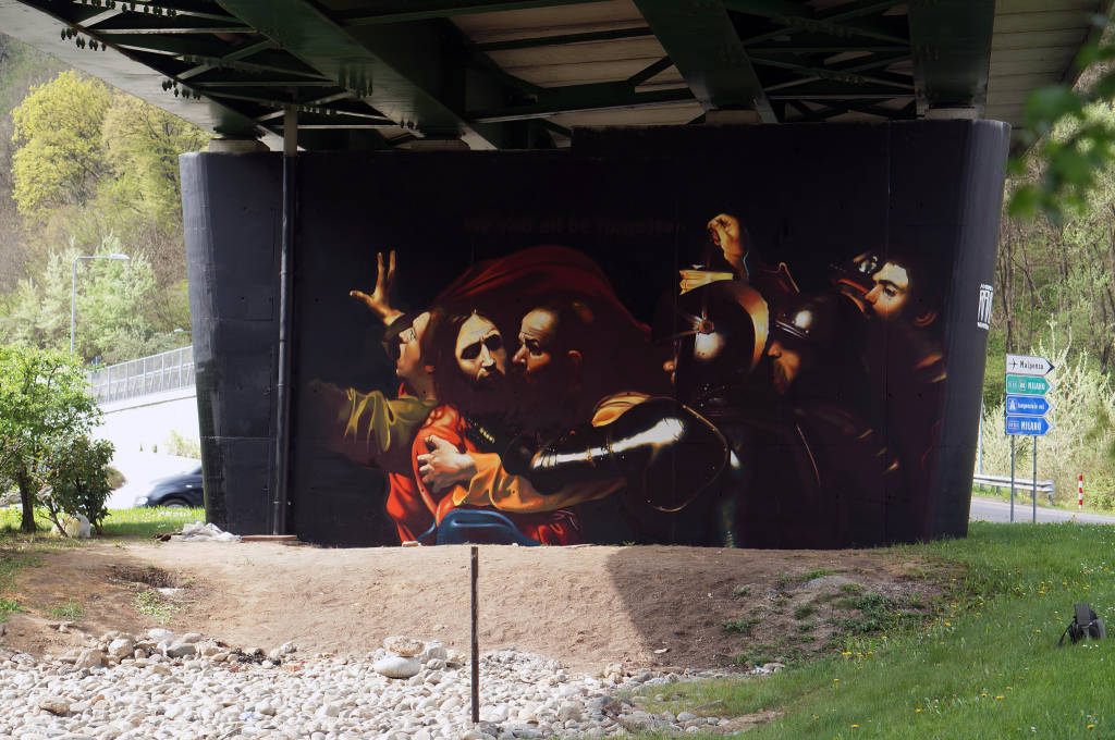 Murales Andrea Ravo Mattoni dedicato a Caravaggio 