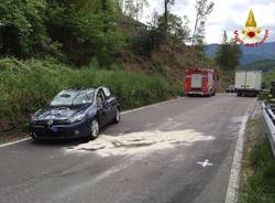 Auto ribaltata a Grantola