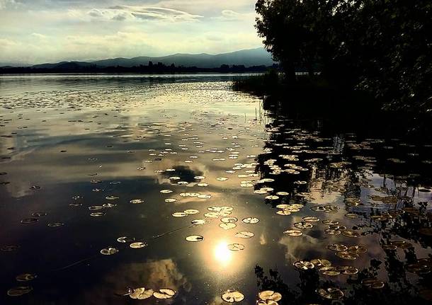 Lago di Monate al tramonto