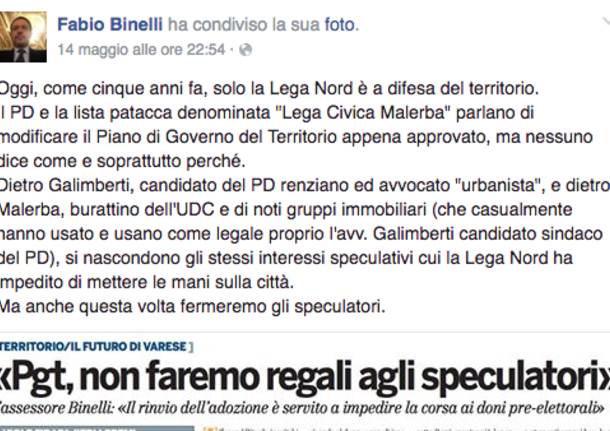 varese candidati polemiche