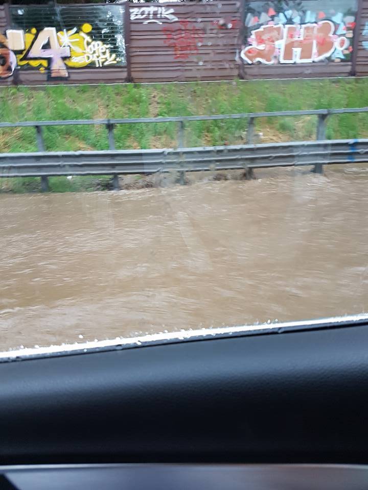 Arnetta in piena in autostrada