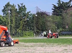 I lavori al campo di allenamento dello \"Speroni\"