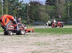 I lavori al campo di allenamento dello \"Speroni\"