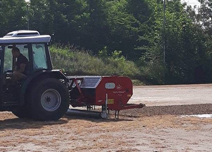 I lavori al campo di allenamento dello \"Speroni\"