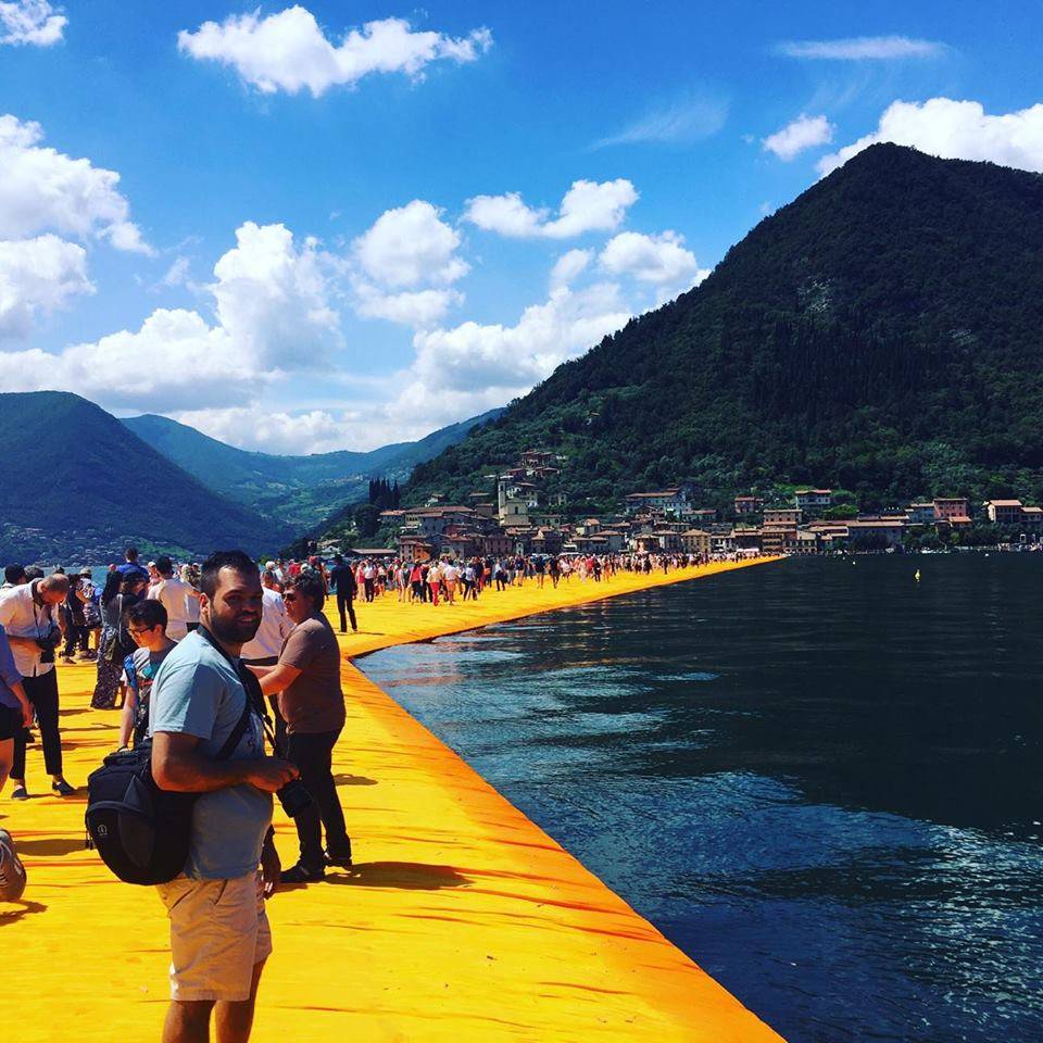 La passerella sul lago d'Iseo