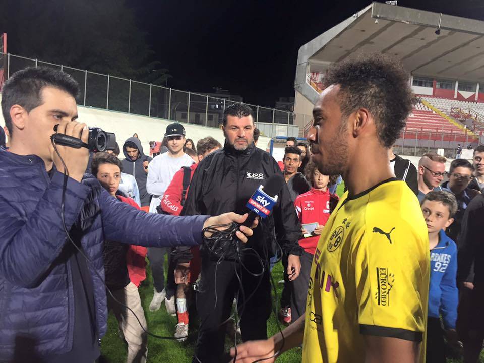 Pierre Emerick Aubameyang allo stadio Franco Ossola di Varese