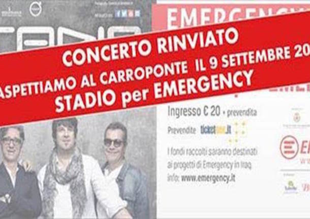 stadio concerto rinviato