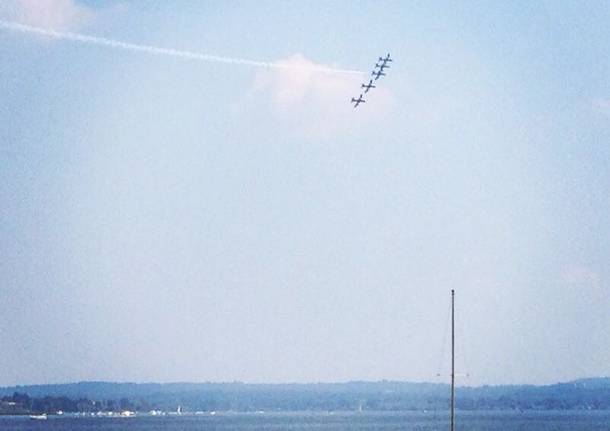 Frecce tricolori, le prove sul Lago Maggiore