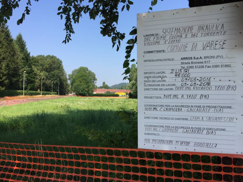 Lavori di contenimento del torrente Vellone