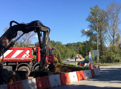 Cantello - Al Gaggiolo lavori per la rotonda a biscotto