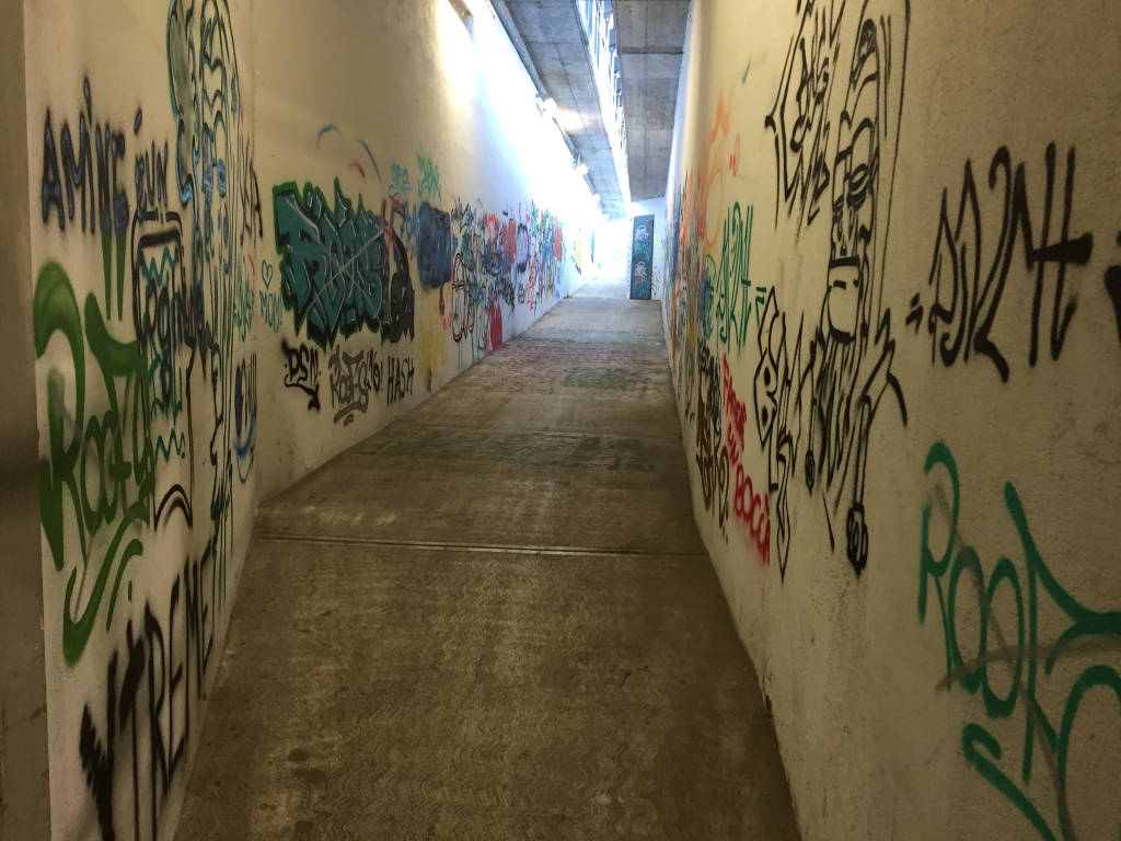 Sporcizia al sottopassaggio di Venegono 