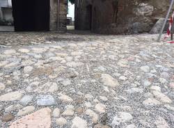 I lavori in centro a Castello Cabiaglio