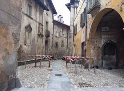 I lavori in centro a Castello Cabiaglio