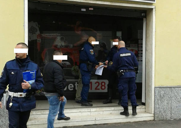 polizia locale rho sequestro sala scommesse