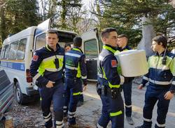 Porto Ceresio - I volontari della Protezione civile a Bolognola (Macerata)