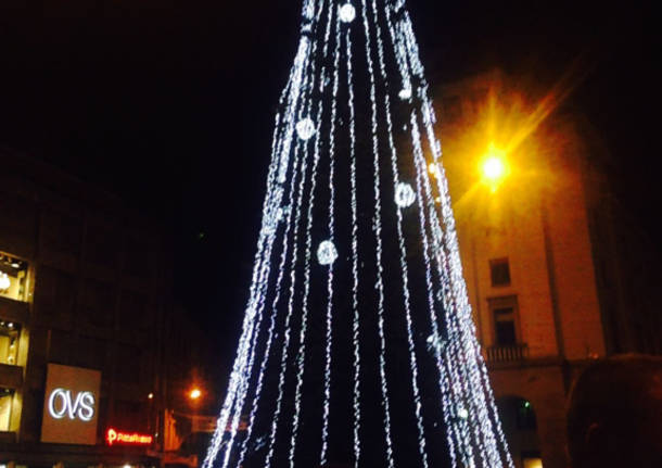 Si accende l'albero di Natale in piazza Monte Grappa a Varese