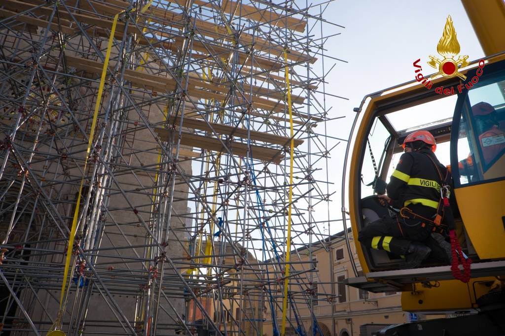 Basilica di Norcia, la messa in sicurezza