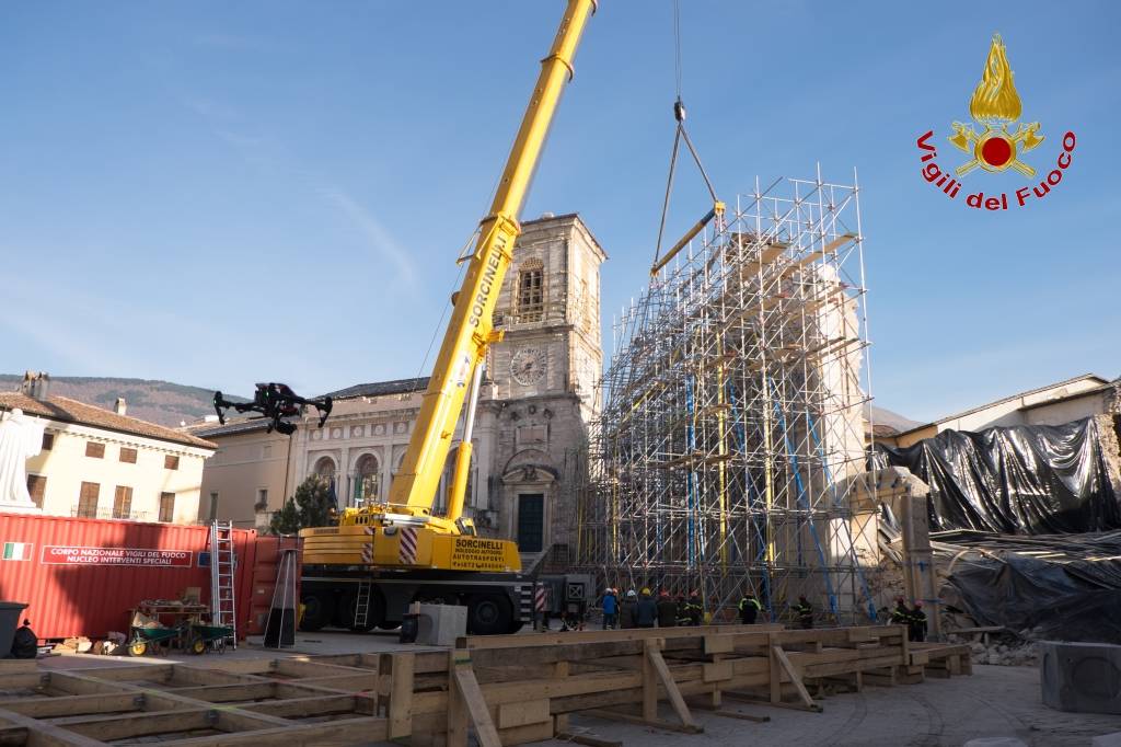 Basilica di Norcia, la messa in sicurezza