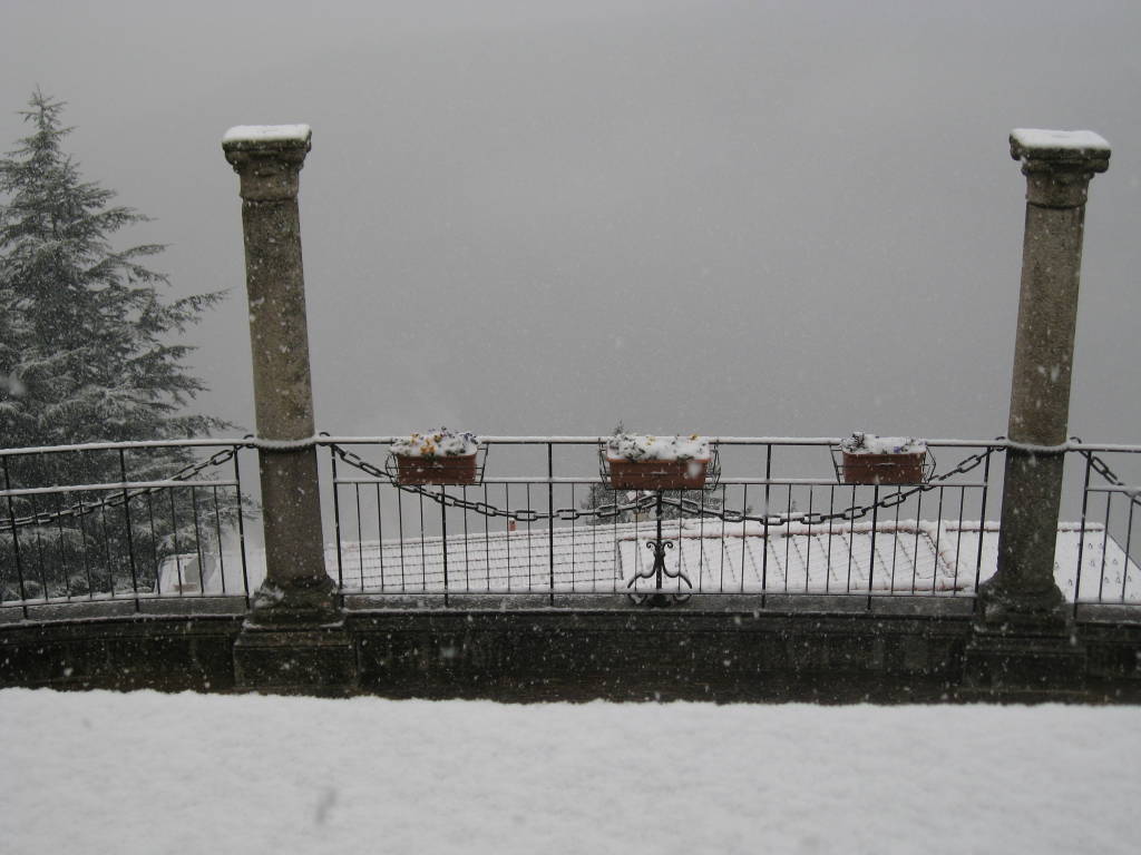 Neve al Sacro Monte in tempo reale