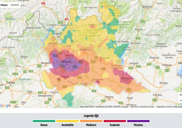 qualità dell'aria 2017