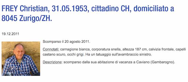 Scomparsi in Canton Ticino