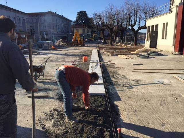 I lavori alla piazza dell\'imbarcadero