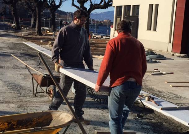 I lavori alla piazza dell’imbarcadero