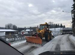 Neve sulla gallaratese tra Castronno, Albizzate e Cavaria