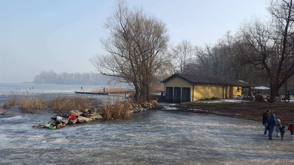 Cazzago Brabbia, in gita sul lago ghiacciato