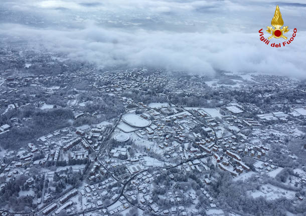 La provincia innevata vista dall’alto