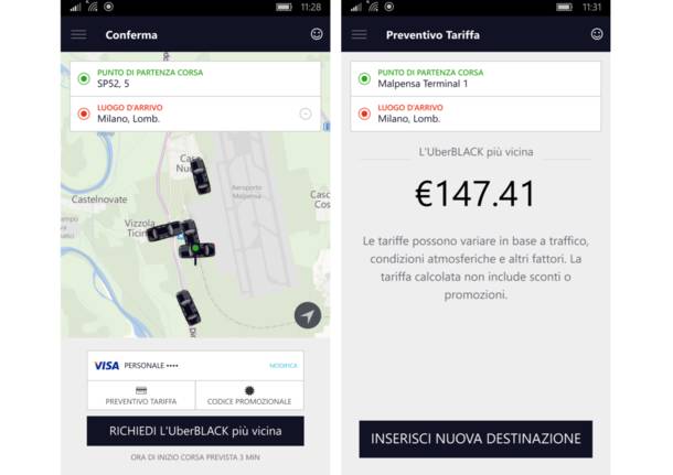 uber Malpensa