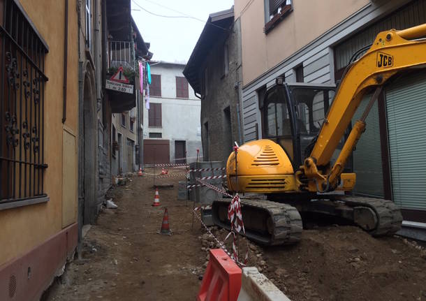 Bisuschio: lavori in corso nel centro storico