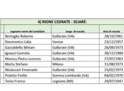 candidati Consulte rionali Gallarate