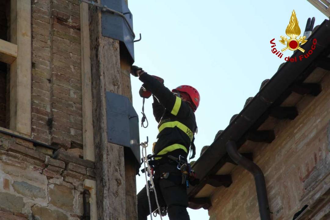 I lavori alla chiesa di Camerino