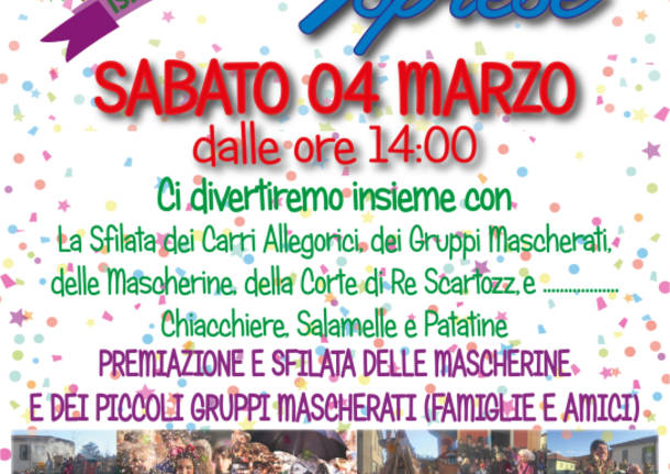 Rimandato a Domenica 12 Marzo il Carnevale Isprese