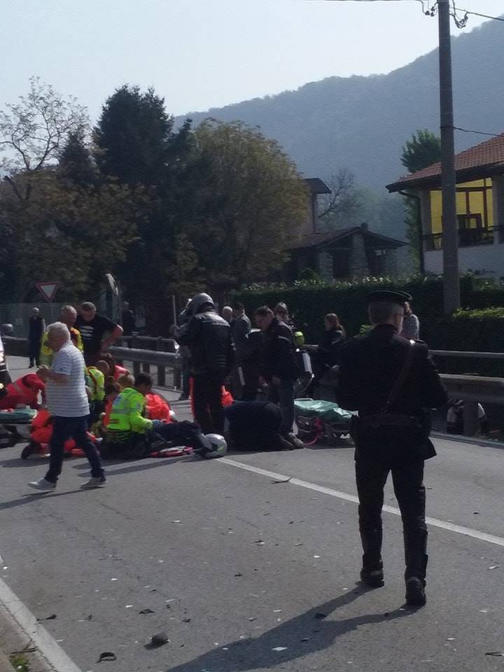 Incidente a Cuveglio auto moto