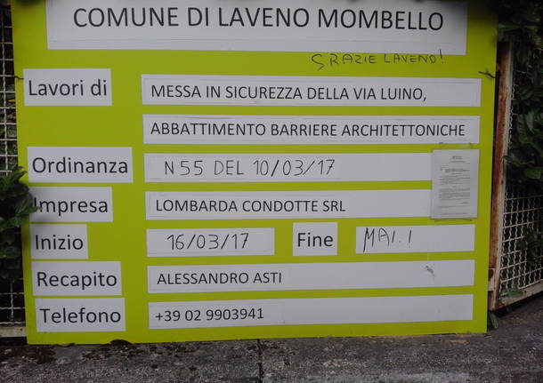 Cantiere Via Luino - Laveno Mombello 