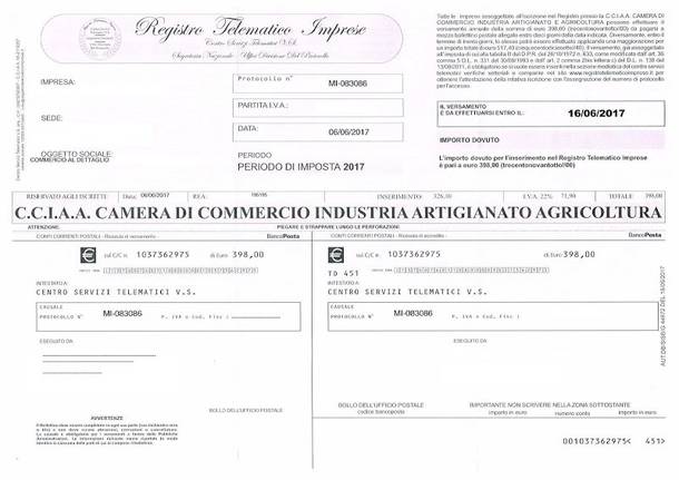 truffa bollettino camera di commercio falso