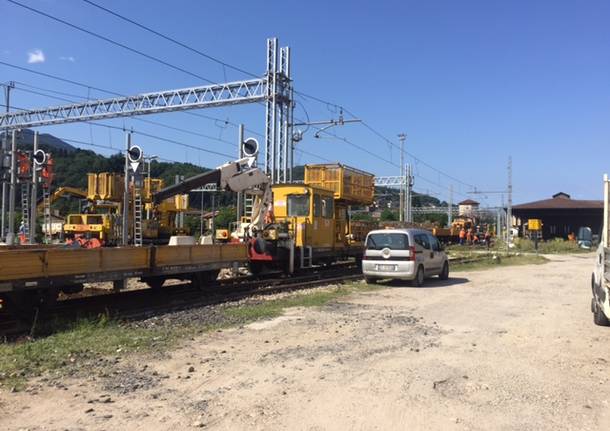 Luino, il cantiere ferroviario