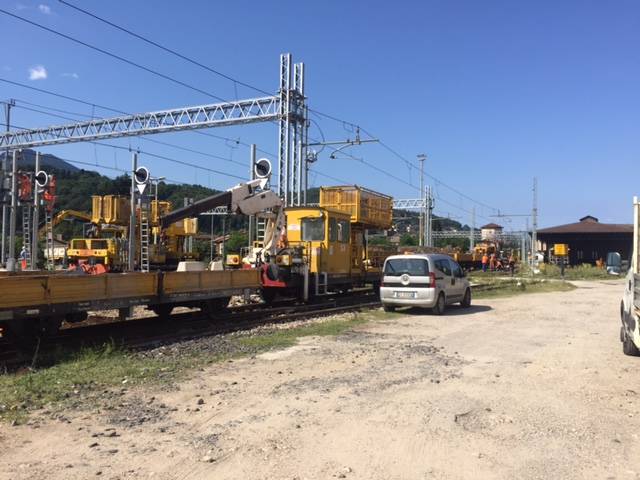 Luino, il cantiere ferroviario